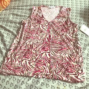 Hot magenta black tiger print blouse